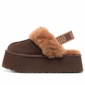 UGG Funkette - Women's Burnt Cedar Brown Platform Slippers - Size 11